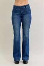Judy Blue Full Size Mid Rise Bootcut Jeans with Welt Pockets Plus Size