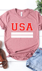 Retro Varsity USA Plus Size Graphic Tee T-Shirt
