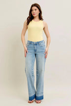 Women's Jeans Jeans - Plus Size Wide Leg - Released Hem Denim