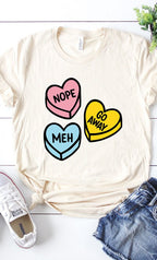 Sarcastic Candy Hearts Graphic Tee T-Shirt PLUS