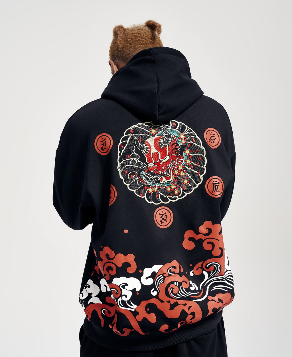 KH9060 Red Oni Embroidered Hoodie