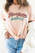 Retro American Honey Patriotic Graphic Tee
