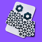 Floral Checkerboard Earrings