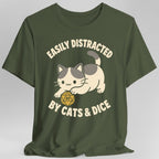 Easily Distracted By Cats & Dice Kawaii T-Shirt