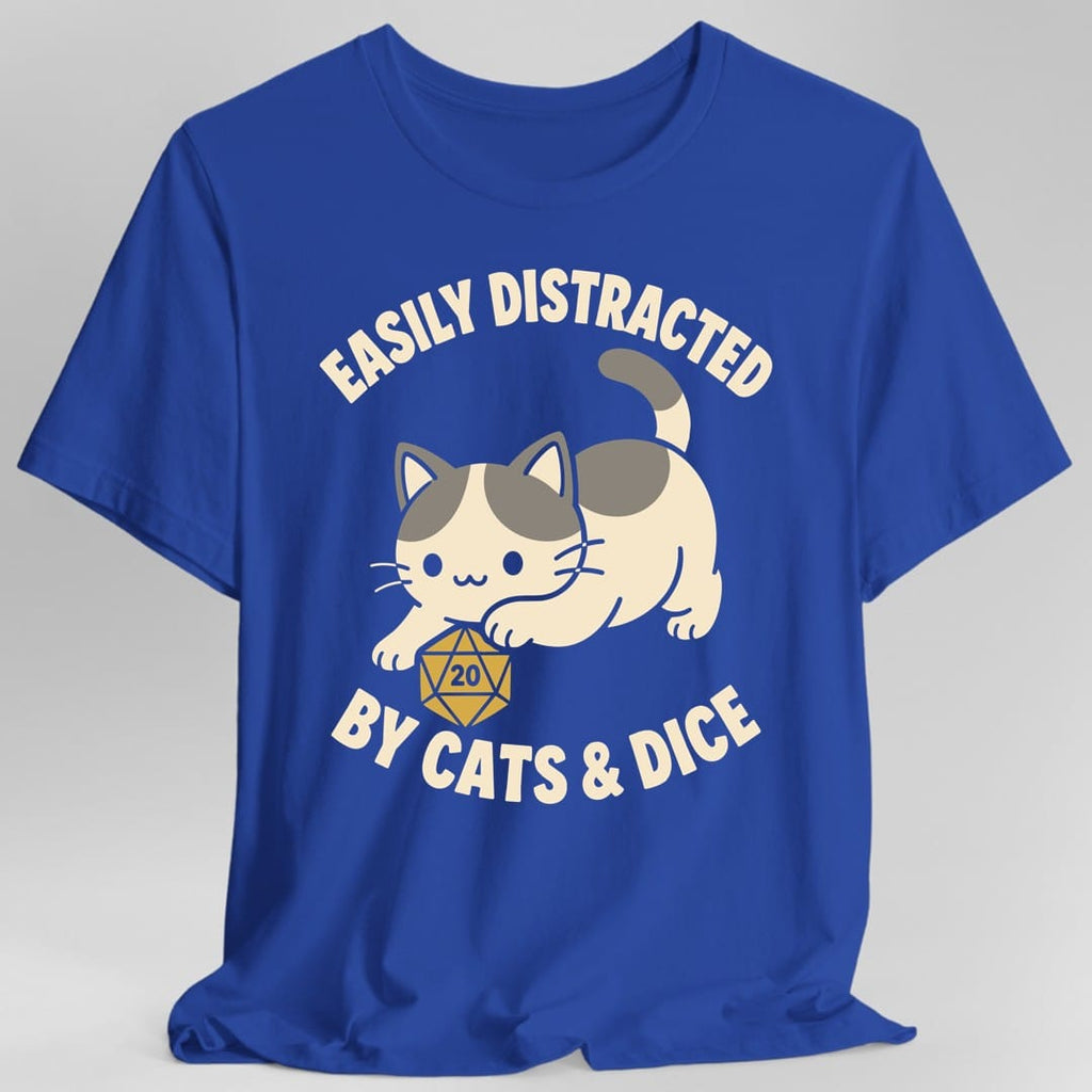 Easily Distracted By Cats & Dice Kawaii T-Shirt