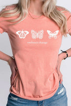 Embrace Change Butterfly Summer Graphic Tee