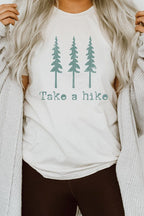 Pine Trees Take A Hike Summer Trip Graphic Tee T-Shirt