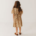 Embroidered fabric V shape Yoke Dress