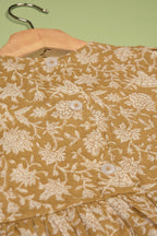 Embroidered fabric V shape Yoke Dress