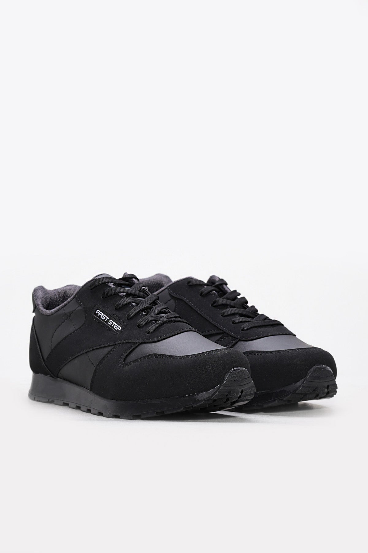 Black Rugged-Sole Panel Sneakers for Men | Wessi