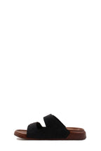 Black Double-Buckle Slide Sandals for Men | Wessi