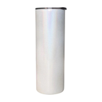 30oz Straight Skinny Blank White Stainless Glitter Tumbler Sparkle Bling Sublimation Tumbler W/Straw & lid