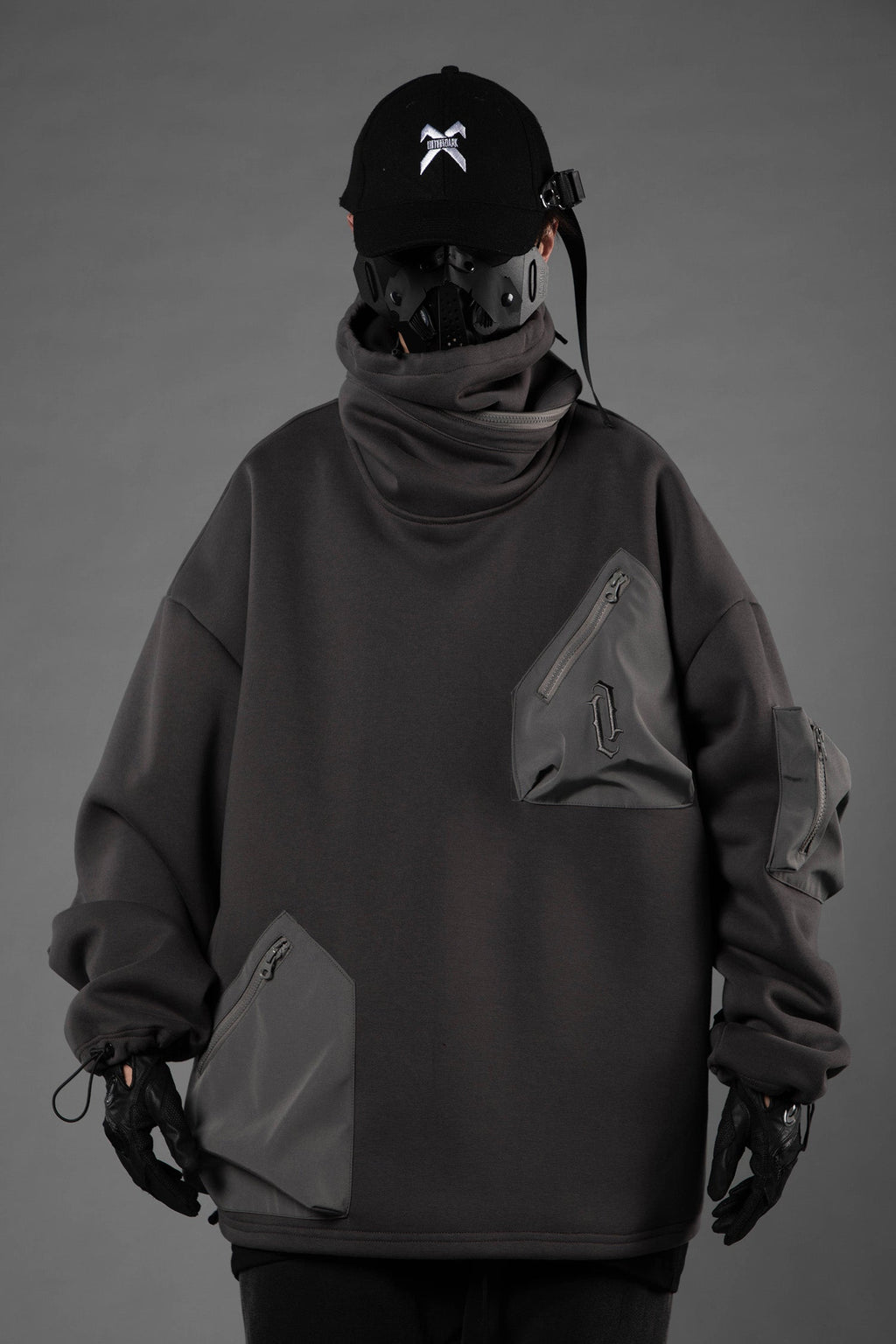 HiH33 Grey Utility Hoodie