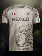 Mexico Aztec Eagle Heritage Soccer Jersey – All Over Print Men's Football Shirt, Mexican Pride Fan Apparel