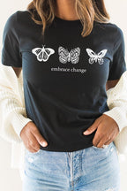 Embrace Change Butterfly Summer Graphic Tee