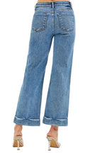 RISEN Full Size Mid Rise Crop Straight Jeans with Taylor Cuffed Plus Size