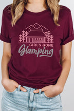 Girls Gone Glamping Girls Trip Cabin Graphic Tee T-Shirt