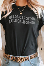 Heads Carolina Tails California Trip Graphic Tee T-Shirt