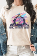 Not All Who Wander Are Lost Mountain Graphic Tee T-Shirt