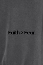 Faith > Fear Unisex Pigment-Dyed Hoodie Sweatshirt