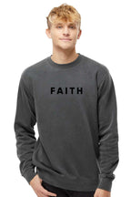 Faith Unisex Pigment-Dyed Crewneck Sweatshirt