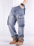 Men's Loose Fit Cargo Jeans