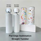 25 Pack 20oz FLAT EDGE bottom completely straight Blank gloss white sublimation tumbler