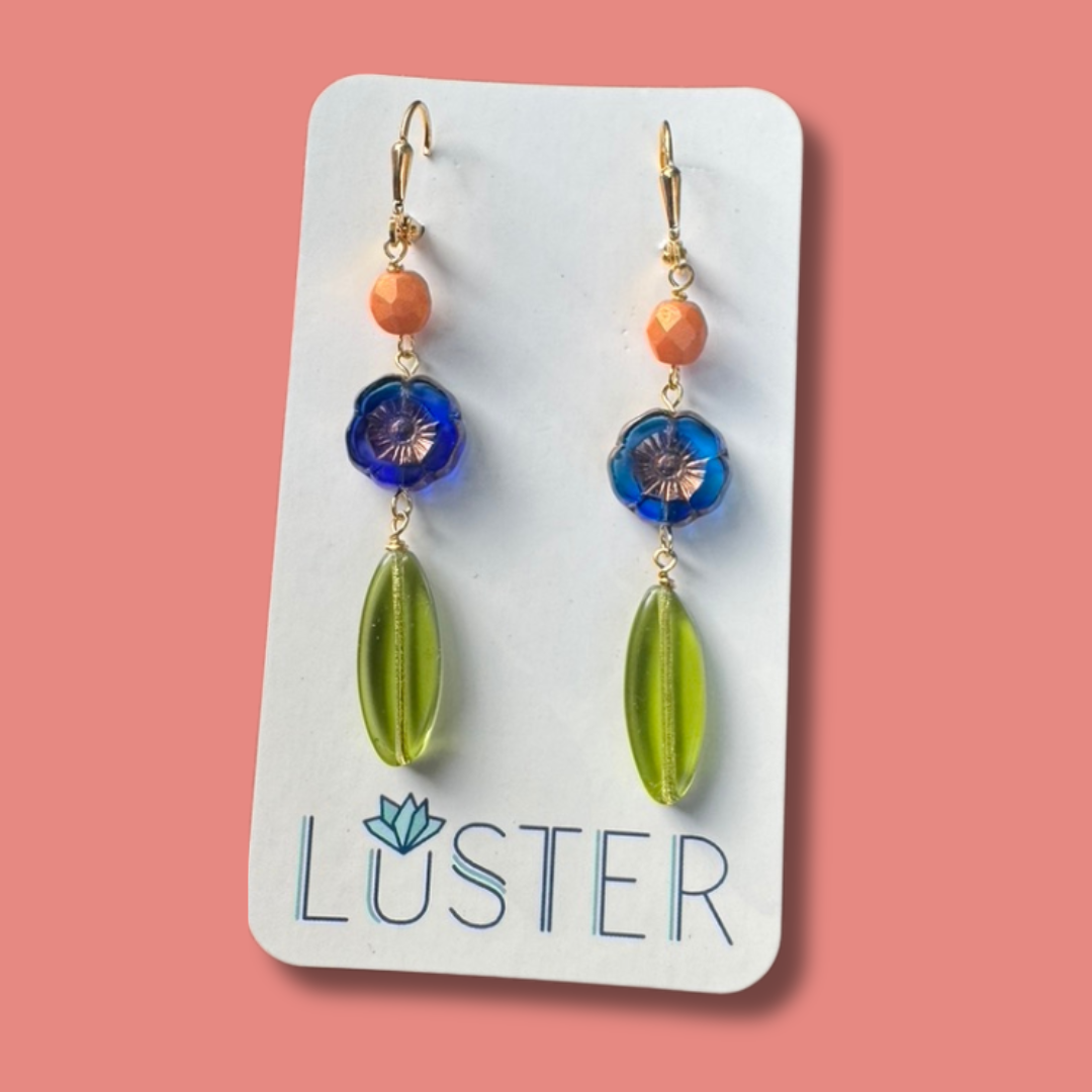 Czech Glass Flower Drops