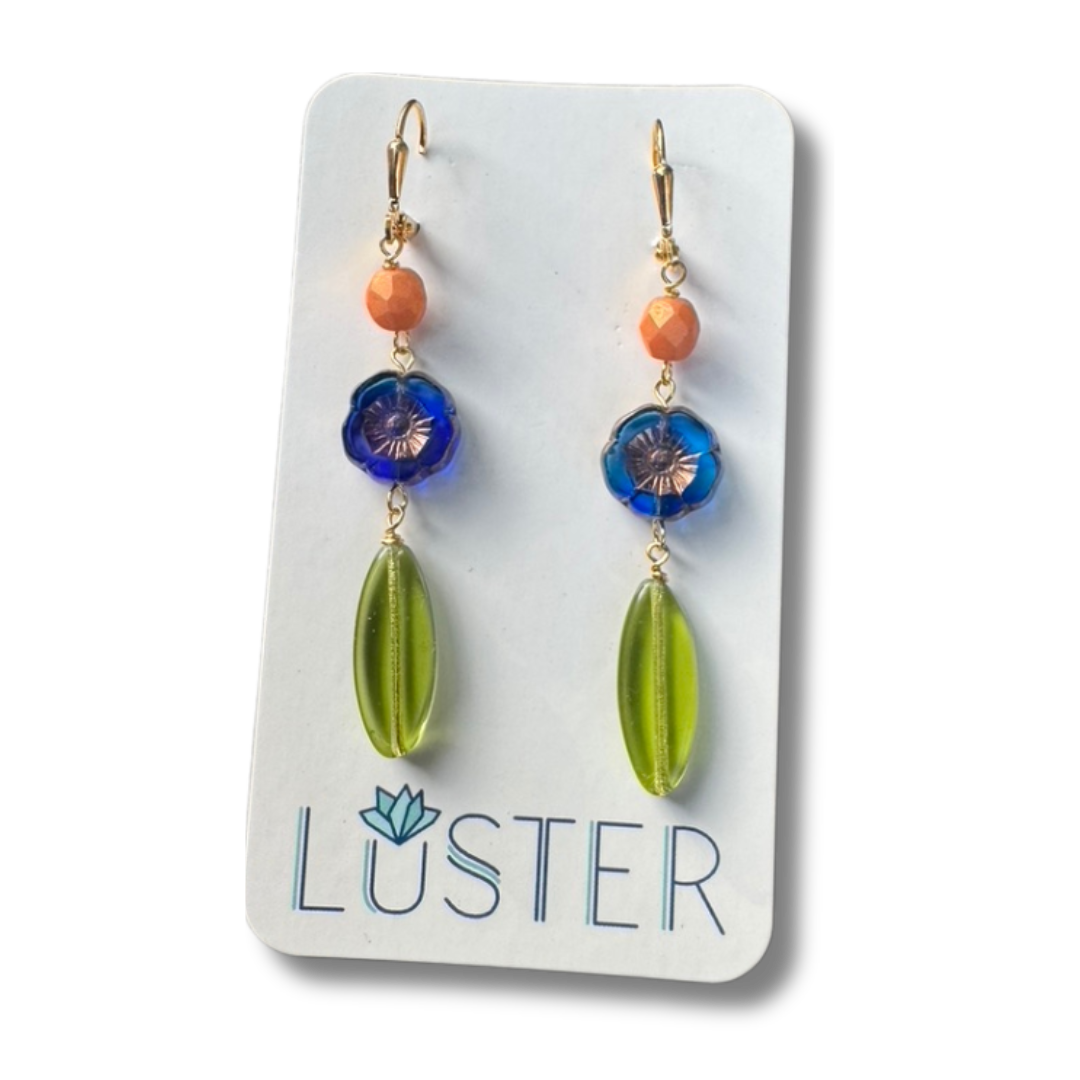 Czech Glass Flower Drops