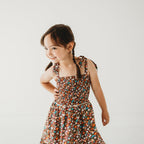 Fuchsia Floral Smocked Strappy Dress