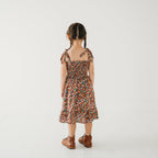 Fuchsia Floral Smocked Strappy Dress