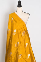 Geeta : Golden Yellow & Gold Banarasi Katan Silk Saree | Lightweight Bridal Wea