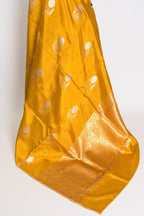 Geeta : Golden Yellow & Gold Banarasi Katan Silk Saree | Lightweight Bridal Wea