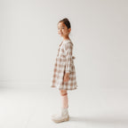 Gingham Mouse Play Dress | Grey Brushed Cotton Gingham