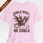 Girls Will Be Girls Riding Dragon Kids T-Shirt