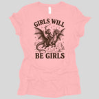 Girls Will Be Girls Riding Dragon Women's T-shirt