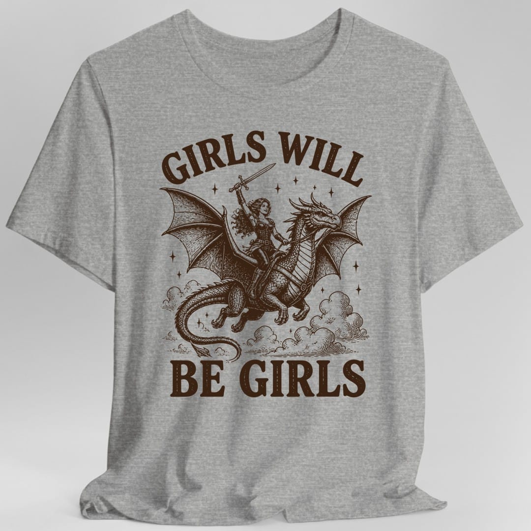 Girls Will Be Girls Riding Dragon T-Shirt