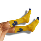 Gold / Navy Clover Casual Socks