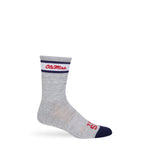 Grey Retro Script Casual Crew Socks