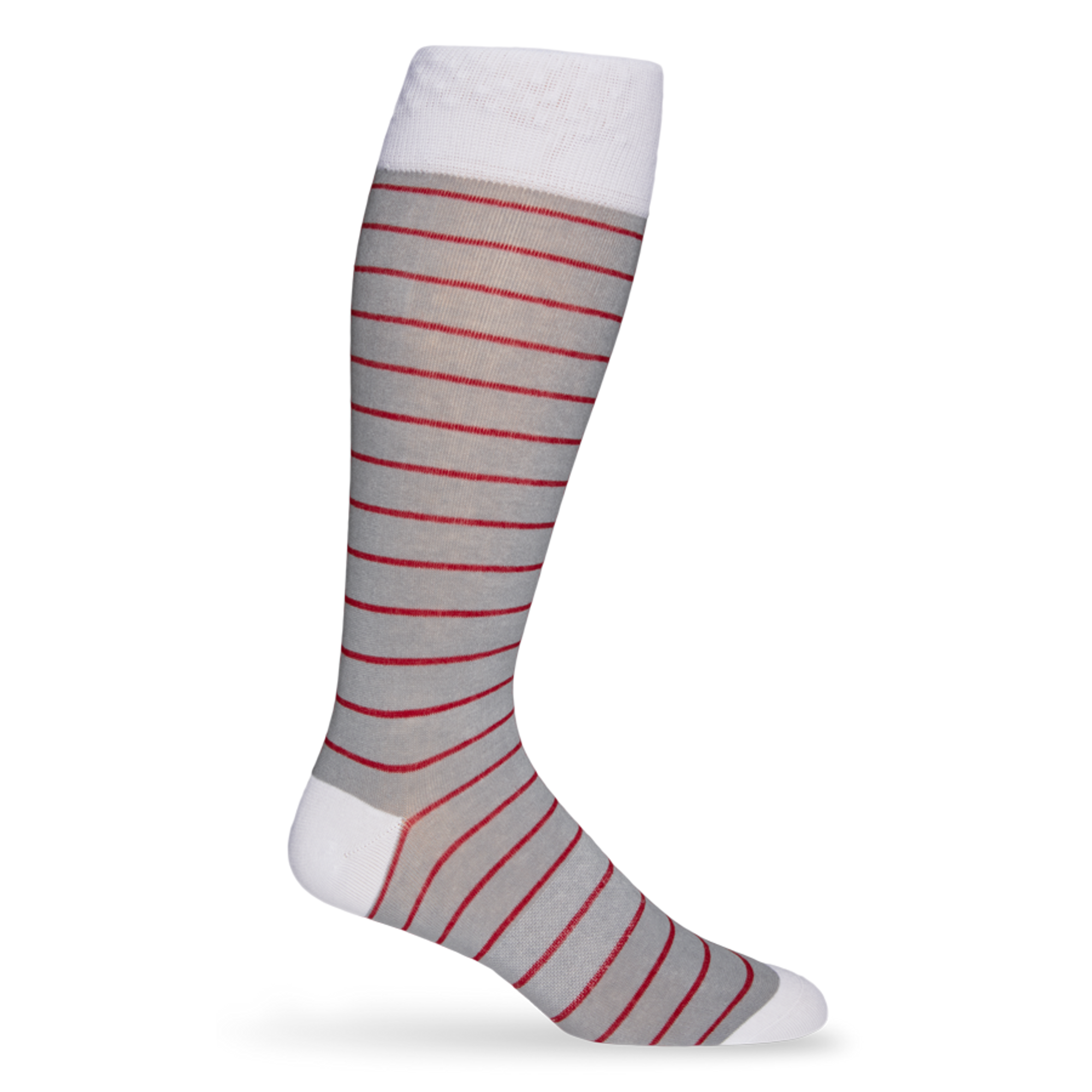 Grey w/ Crimson - Wide Stripe