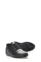 Black Perforated-Toe Leather Sneakers for Men | Wessi