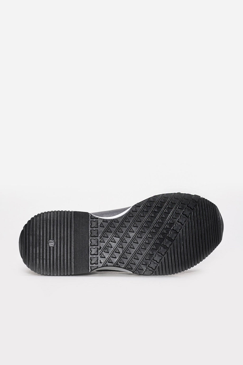 Black Leather Retro Runner Sneakers with White Sole | Wessi