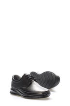Black Leather Raised-Sole Casual Sneakers for Men | Wessi