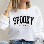 Spooky Vibes Embroidered Matching Sweatshirts for Halloween