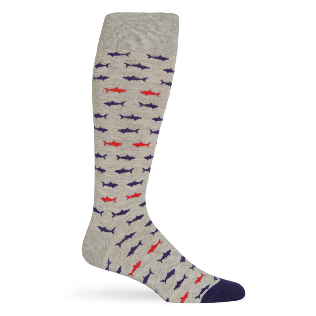 Heather Grey Sharks  - Dress Socks