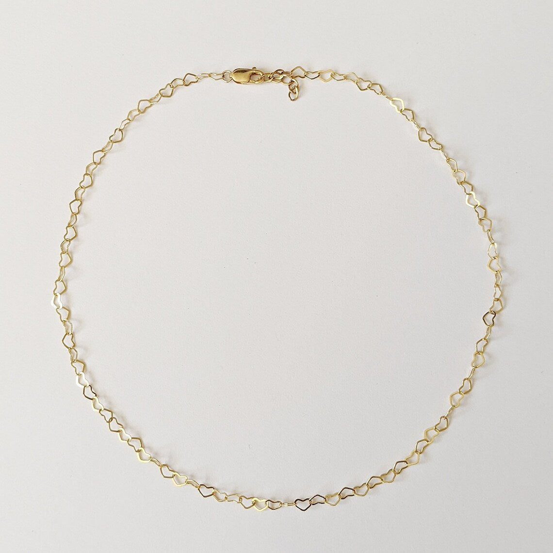 Dainty Gold Filled Heart Chain Necklace – Minimalist Everyday Jewelry, Custom Length