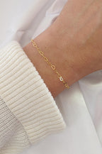 Dainty Gold Filled Heart Chain Bracelet – Minimalist, Made to Order, Custom Length