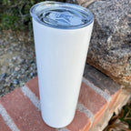 30oz Blank White Stainless Straight Sublimation Tumbler kit W/Straw