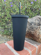 Pastel Cup Blank Cups Tumblers, 24 oz Matte Tumblers, Double Wall Acrylic Tumbler With Straw and Screw Lid BPA Free