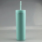 Pastel Straight Blank Tumblers, 16 oz Matte Tumblers, Double Wall Acrylic Tumbler With Straw and Screw Lid